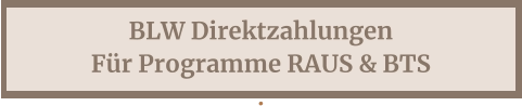 BLW DirektzahlungenFür Programme RAUS & BTS .