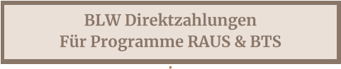 BLW DirektzahlungenFür Programme RAUS & BTS .